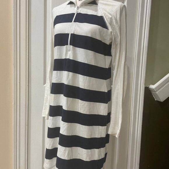 TOMMY BAHAMA POLO DRESS NAVY BLUE/WHITE STRIPES COTTON Sz S SAILOR NAUTICAL CORE - Picture 12 of 16